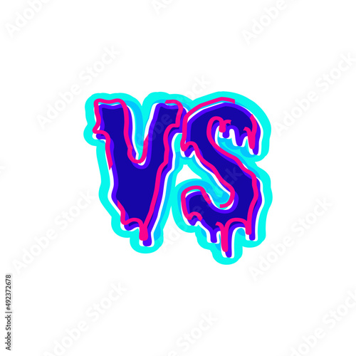 versus battle dark blue and pink flat design