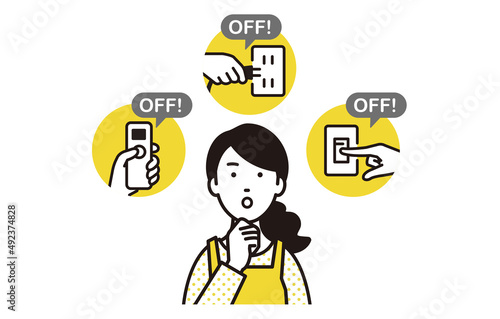 節電を考える主婦