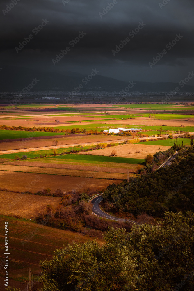 Fototapeta premium sunset over the plain