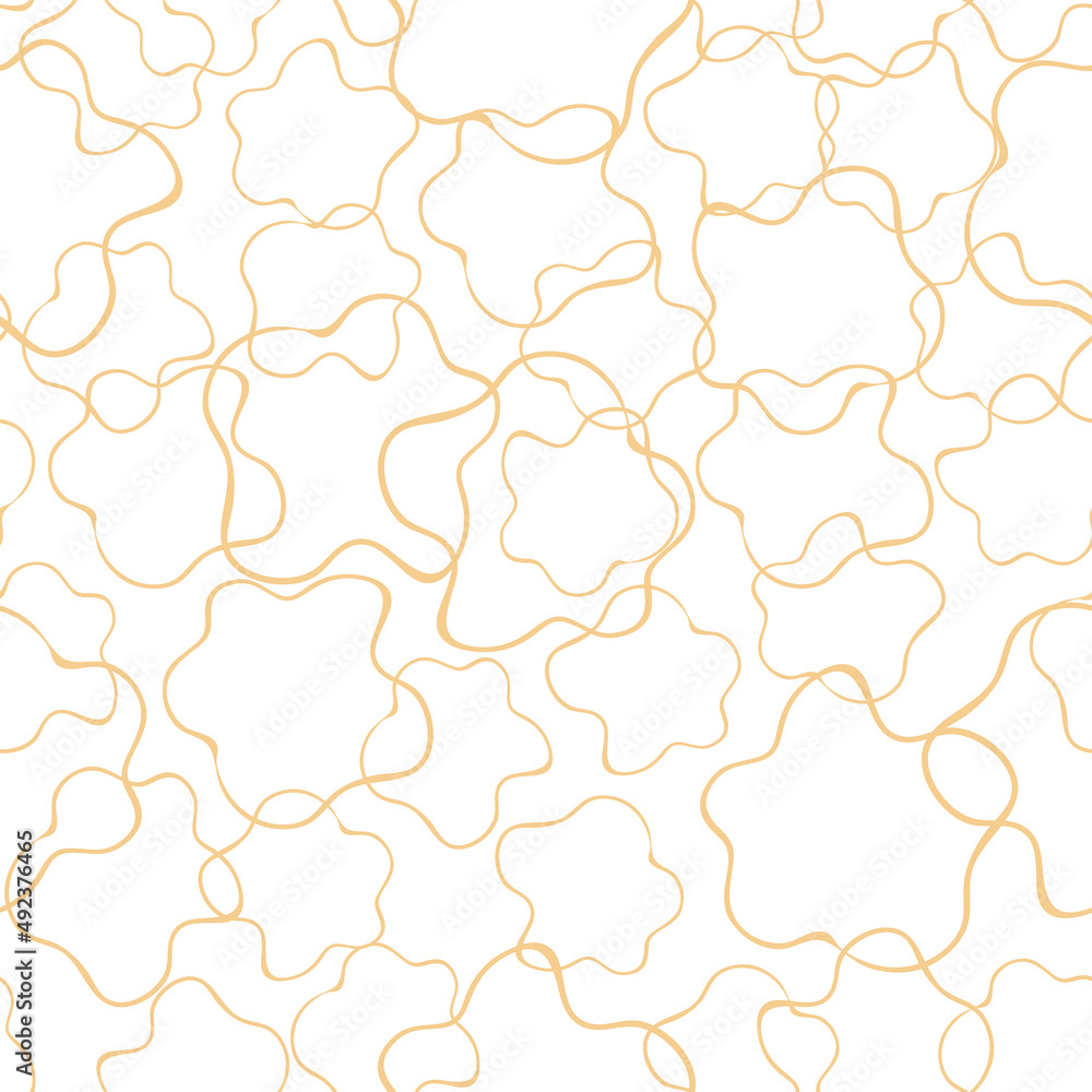Lines seamless pattern. Marble effect. Vector stock illustration. White background. Texture. Abstract background. Golden lines .