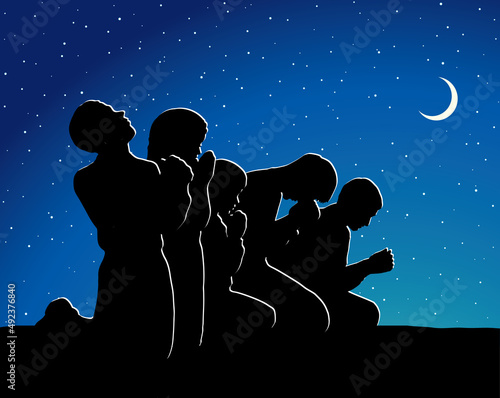 Vector image of the praying person