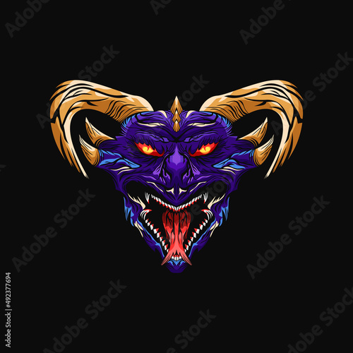 Illustration dragon head design vector