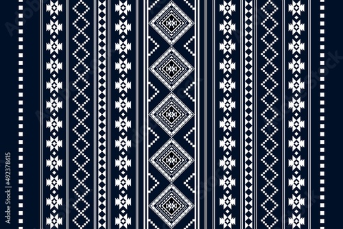 Geometric ethnic oriental seamless pattern traditional Design for background,carpet,wallpaper.clothing,wrapping,Batik fabric,Vector illustration.embroidery style - Sadu, sadou, sadow or sado