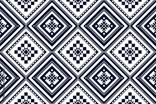 Geometric ethnic oriental seamless pattern traditional Design for background,carpet,wallpaper.clothing,wrapping,Batik fabric,Vector illustration.embroidery style - Sadu, sadou, sadow or sado