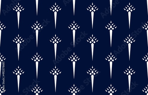 Geometric ethnic oriental seamless pattern traditional Design for background,carpet,wallpaper.clothing,wrapping,Batik fabric,Vector illustration.embroidery style - Sadu, sadou, sadow or sado