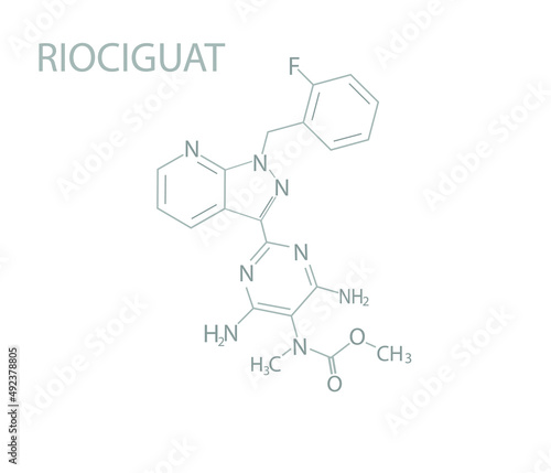 Riociguat molecular skeletal chemical formula. 