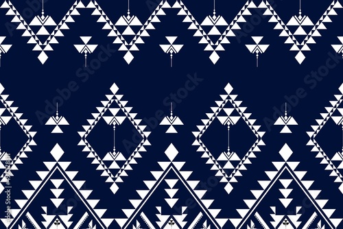 Geometric ethnic oriental seamless pattern traditional Design for background,carpet,wallpaper.clothing,wrapping,Batik fabric,Vector illustration.embroidery style - Sadu, sadou, sadow or sado