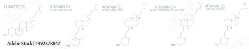 Vitamin D molecular skeletal chemical formula. 