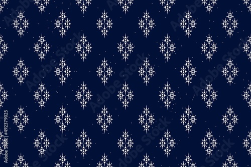 Geometric ethnic oriental seamless pattern traditional Design for background,carpet,wallpaper.clothing,wrapping,Batik fabric,Vector illustration.embroidery style - Sadu, sadou, sadow or sado