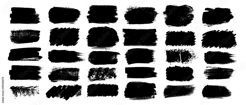 Paintbrush vector collection. Grunge elements, Brush stroke, ink paint brush, grunge lines. - obrazy, fototapety, plakaty 