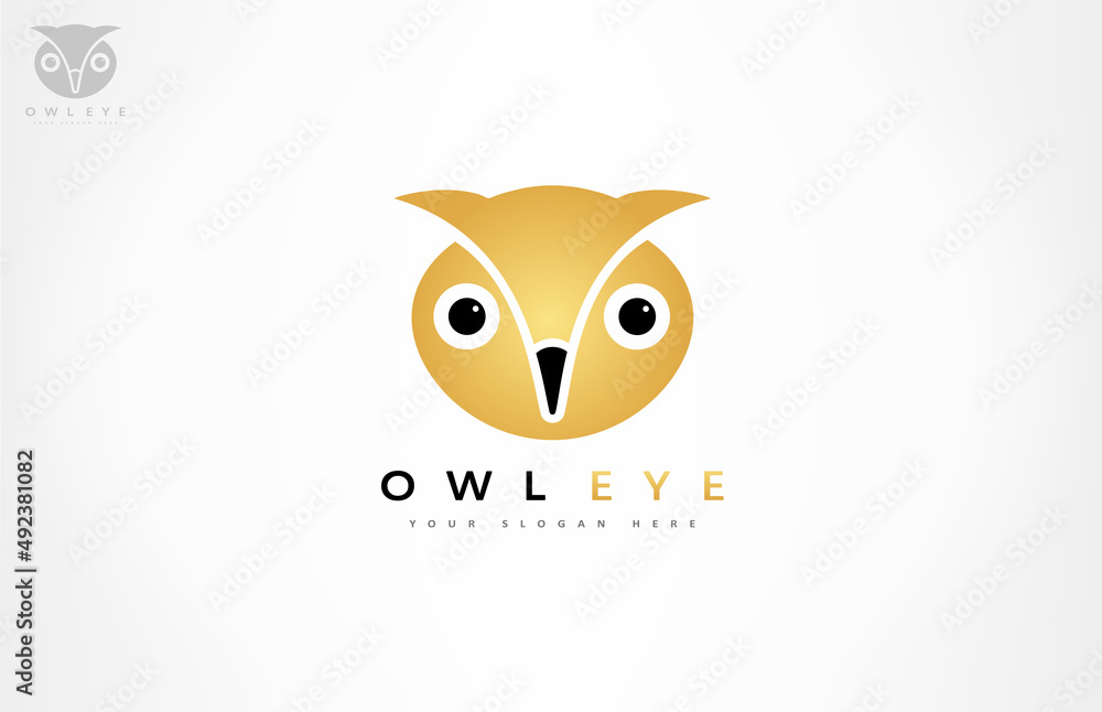 Owl bird logo vector. Owl head. Animal design.