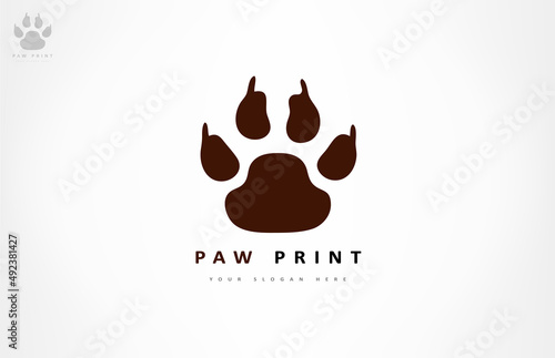 Dog paw print logo animal vector pet design