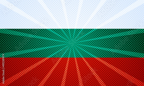 bulgaria flag with circle sun light and pixelate photo