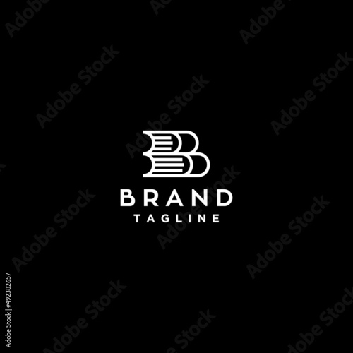 Two Books Stacked Into The Letter B Logo Design. The Logo Template About Science Illustrated With A Pile Of Book Icons That Form The Letter B Is No Other Than The Initials Of The Word Book