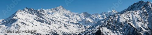 Winter panorama in canton Valais and surrounding mountains in the swiss alps  view from Grimentz
