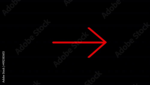 赤い色の矢印（背景透明）