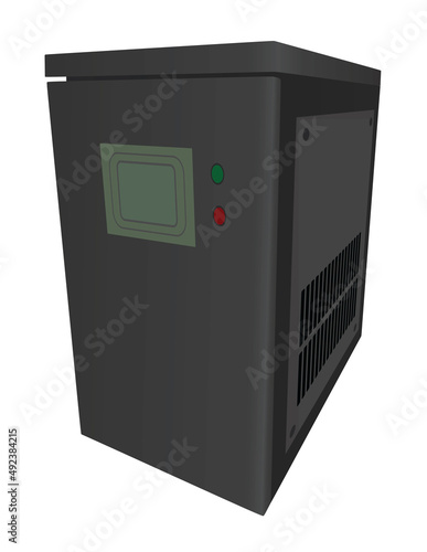 Grey battery storage isolated. vector