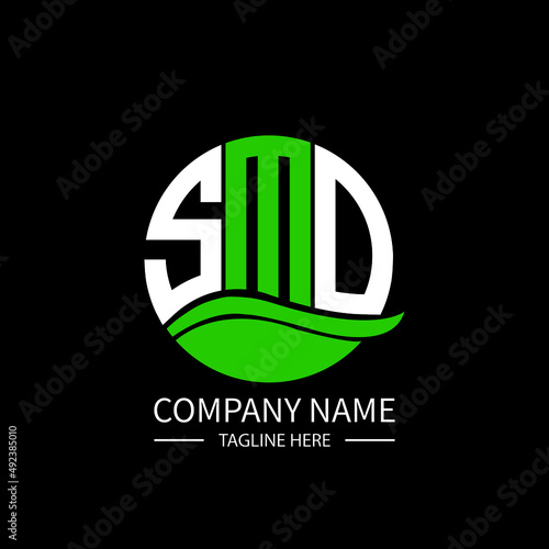 SMO logo monogram isolated on circle element design template, SMO letter logo design on black background. SMO creative initials letter logo concept.  SMO letter design.