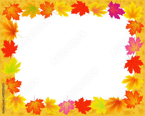 Abstract frame with autumn maple leaves  file EPS.8 illustration.