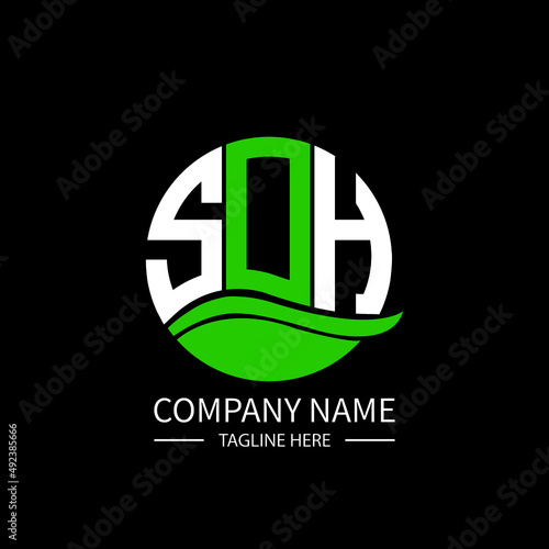 SOH logo monogram isolated on circle element design template, SOH letter logo design on black background. SOH creative initials letter logo concept.  SOH letter design.