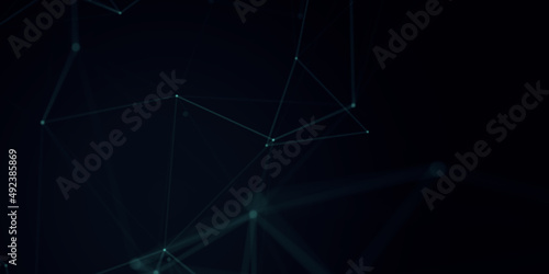 Abstract beautiful geometric background. Abstract plexus futuristic, polygonal space with a dark background. Plexus fantasy. Abstract technology © cac_tus