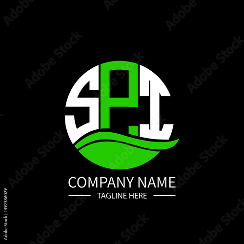 SPI logo monogram isolated on circle element design template, SPI letter logo design on black background. SPI creative initials letter logo concept. SPI letter  design.