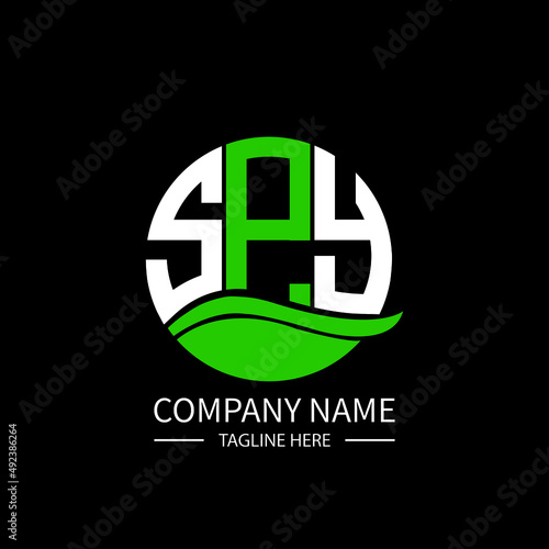 SPY logo monogram isolated on circle element design template, SPY letter logo design on black background. SPY creative initials letter logo concept.  SPY letter design.