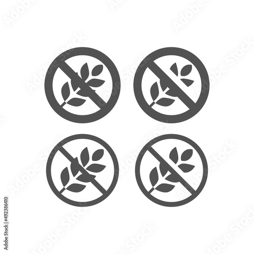 No gluten black vector icon. Gluten free filled symbol.