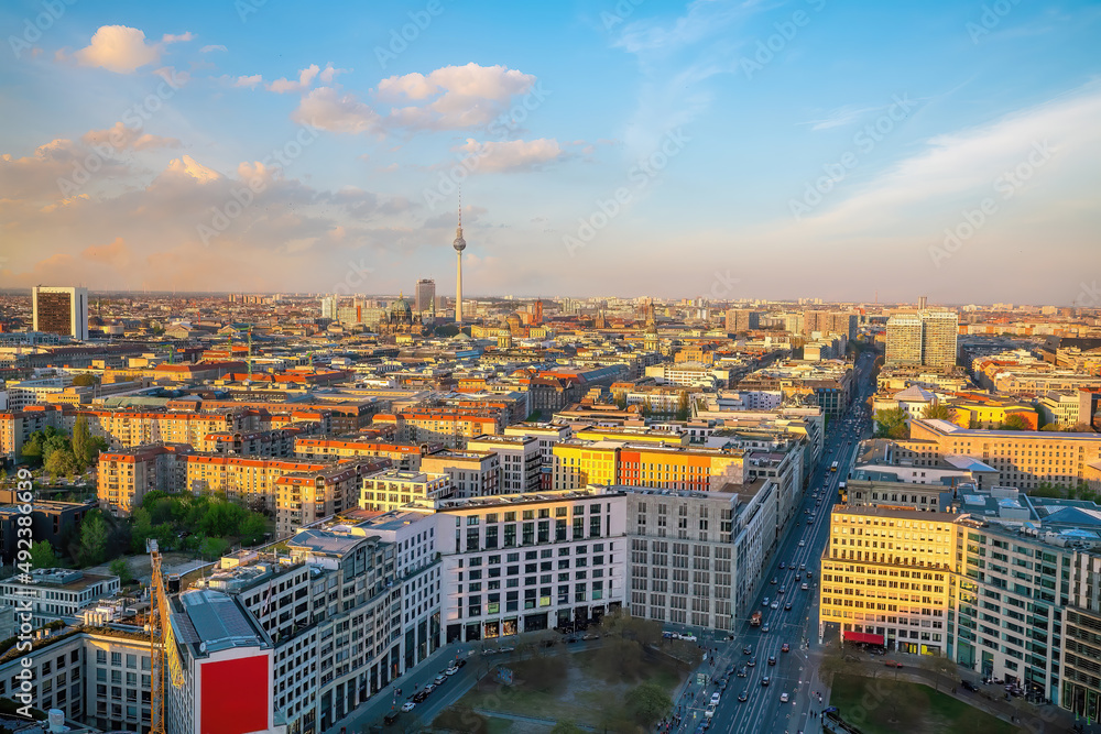 Obraz premium Berlin downtown city skyline, cityscape of Germany