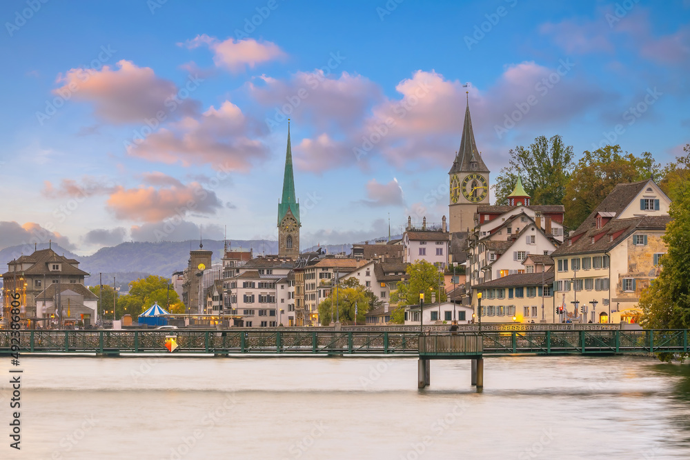 Zurich city downtown skyline cityscape of Switzerland