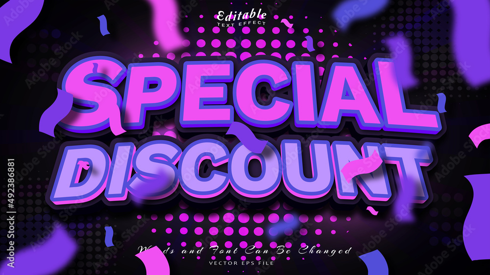 special discount editable text effect