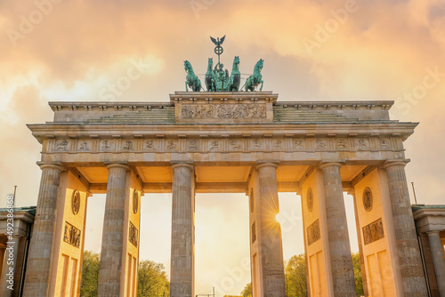 The Brandenburg Gate in downtown Berlin Germany