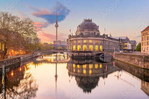 Berlin downtown city skyline, cityscape of Germany photo