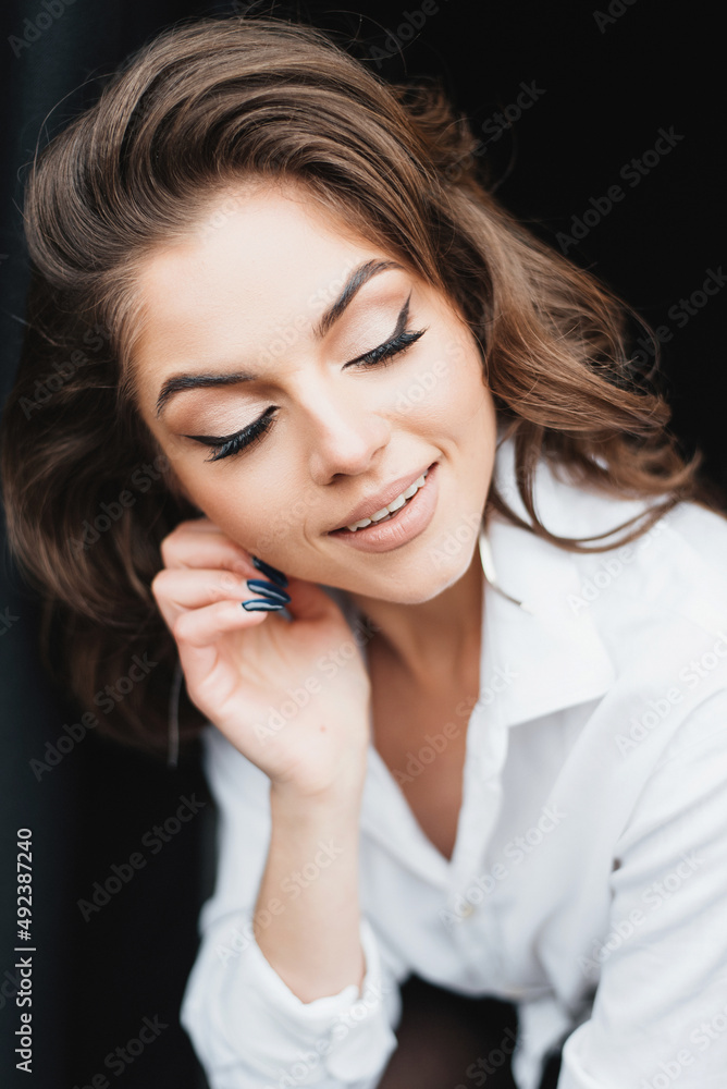 Pretty smiling young european woman portrait Pretty smiling young european woman portrait