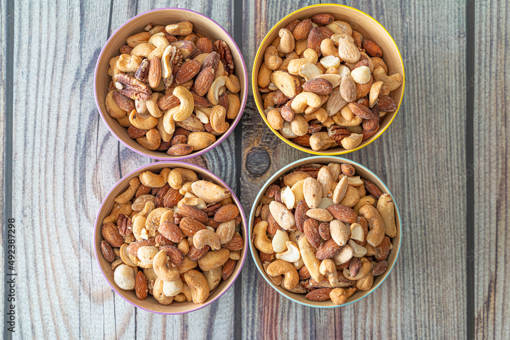 Bowl of assorted nuts ready to eat Bowl of assorted nuts ready to eat
