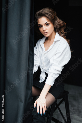 Beautiful thoughtful young european woman portrait