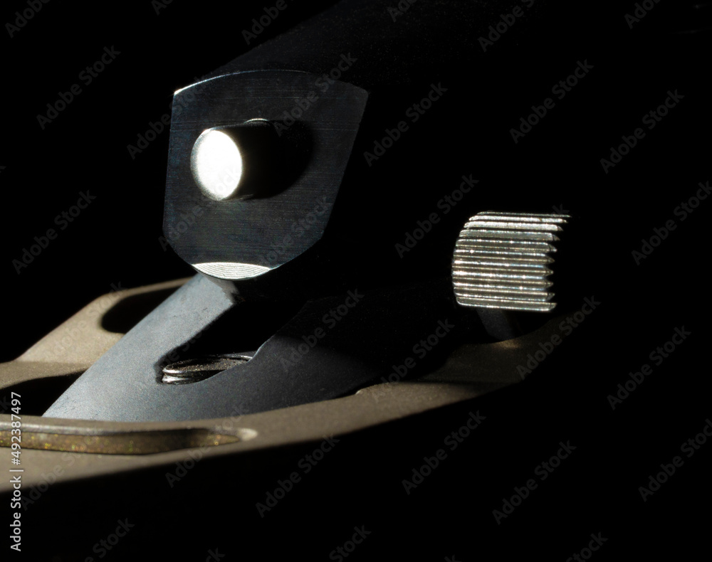 Safety and cocked indicator on a bolt action rifle Stock Photo | Adobe ...