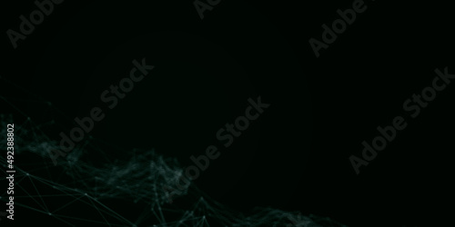 Abstract beautiful geometric background. Abstract plexus futuristic, polygonal space with a dark background. Plexus fantasy. Abstract technology © cac_tus