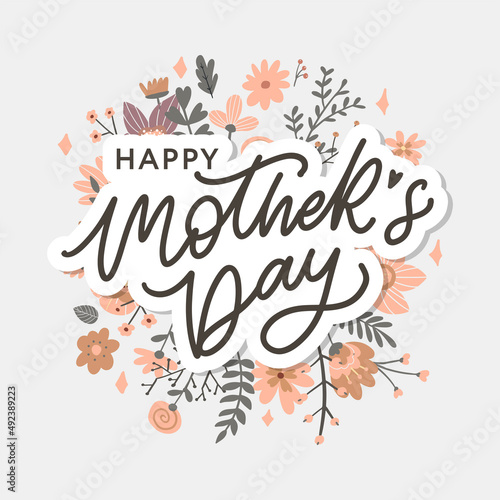 Fotografie, Obraz Happy Mothers Day lettering