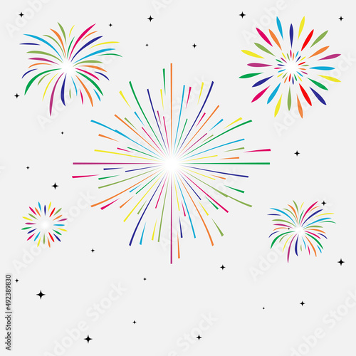 Collection of firecracker vector illustration isolated on white background. Set of colorful firecracker cartoon collection illustration. Elegant colorful firecracker design vector illustration