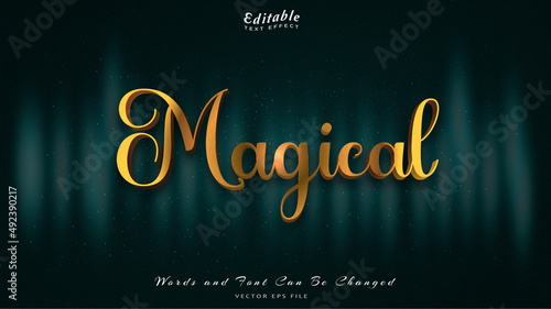 magical editable text effect with blue luxury background