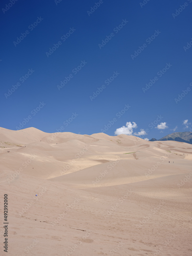 Vertical image of the Great sand dunes in Colorado