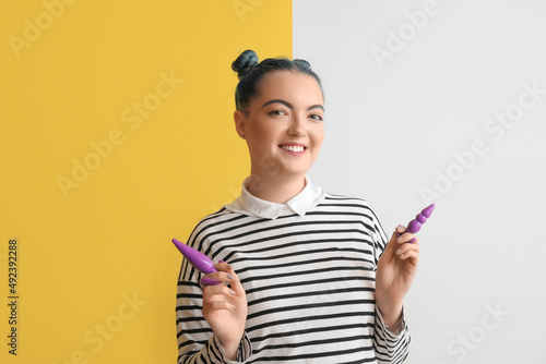 Beautiful young woman with ...