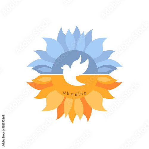 Sunflower in the colors of the Ukrainian flag