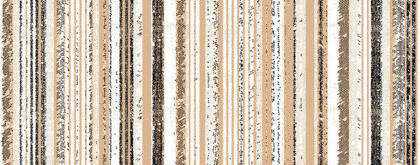 Wandcirkels Japandi stijl Geweven linnen strepen aardetinten  © PATTERN_SPIRIT