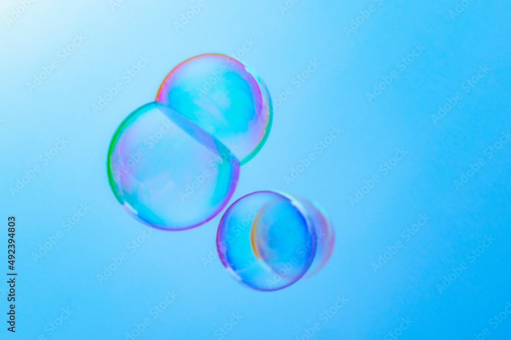 Soap bubbles fly free in the air Soap bubbles fly free in the air