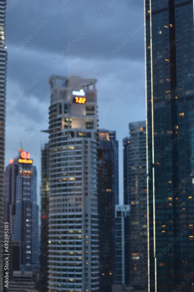 skyscrapers in the night