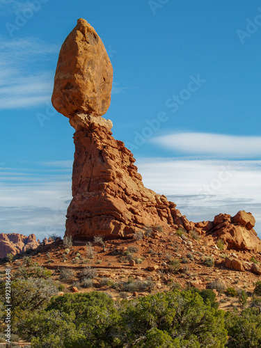 Balanced Rock is one of the most popular features of Arches National Park, situated in Grand County, Utah, United States