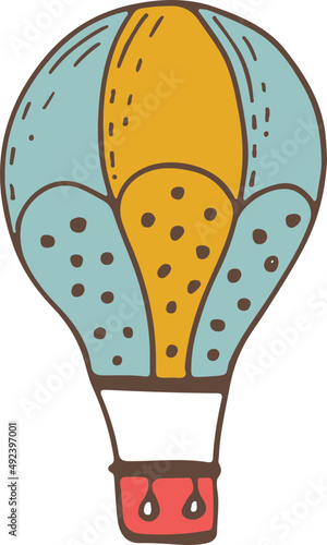 Hand-drawn balloon illustration, Travel element, Adventure theme