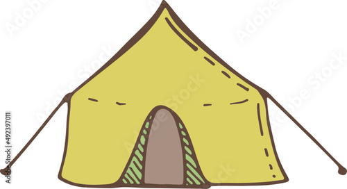 Hand-drawn tent illustration, Travel element, Adventure theme